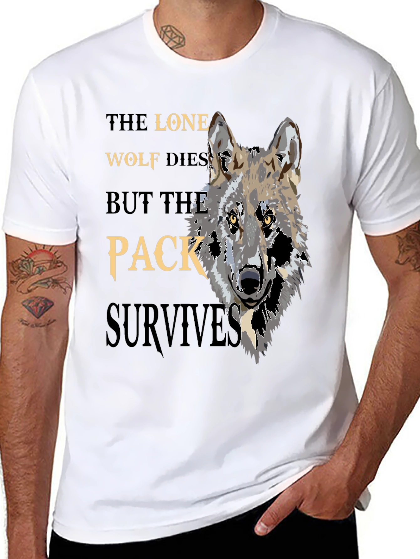 Lone Wolf Pack T-Shirt - Strength in Unity