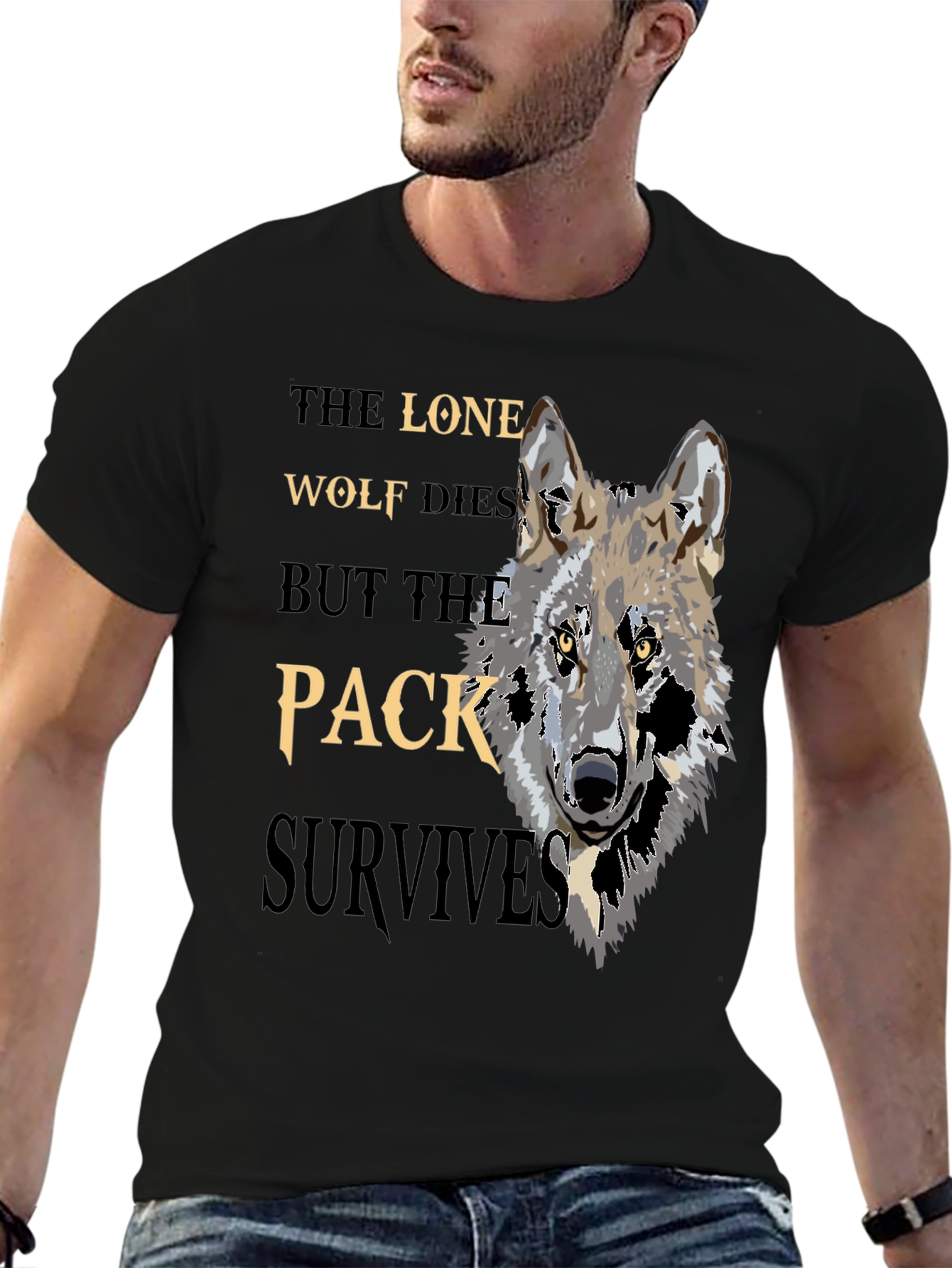 Lone Wolf Pack T-Shirt - Strength in Unity