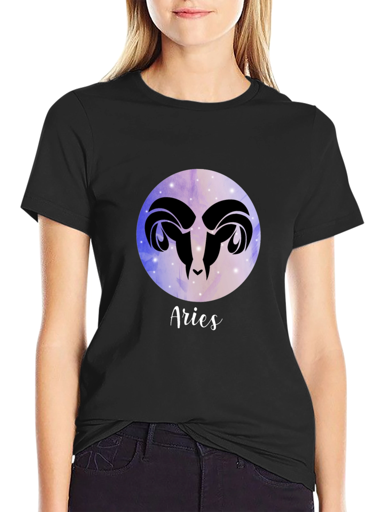 Aries Zodiac Black Graphic Tee