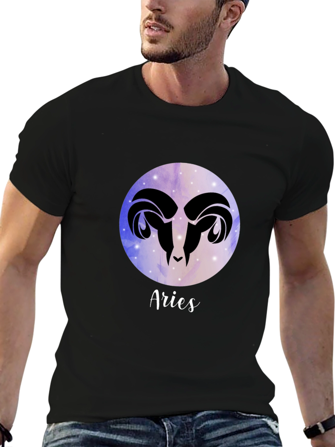 Aries Zodiac Black Graphic Tee