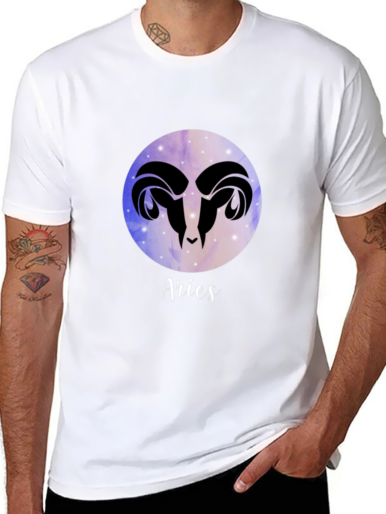 Aries Zodiac Black Graphic Tee