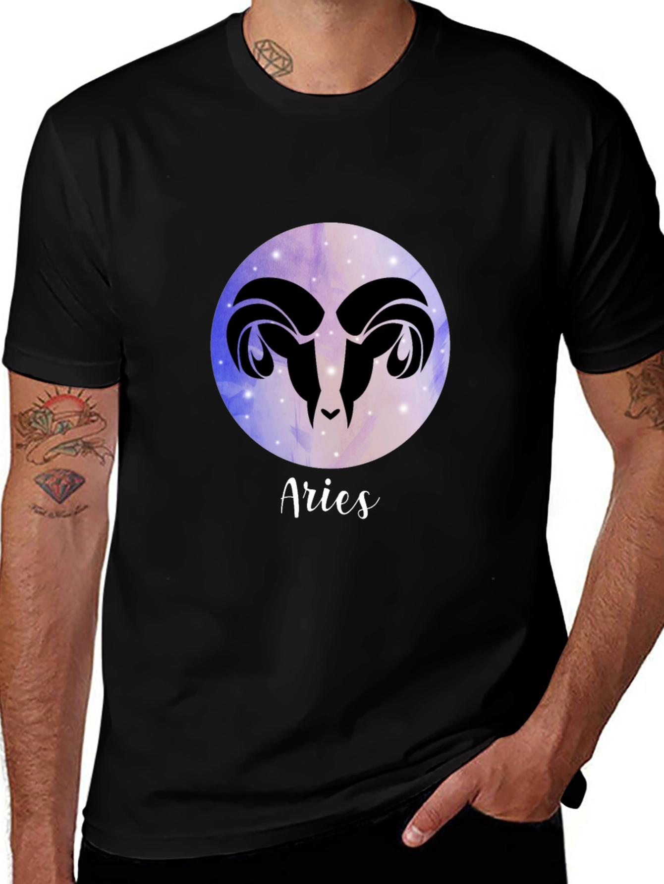 Aries Zodiac Black Graphic Tee