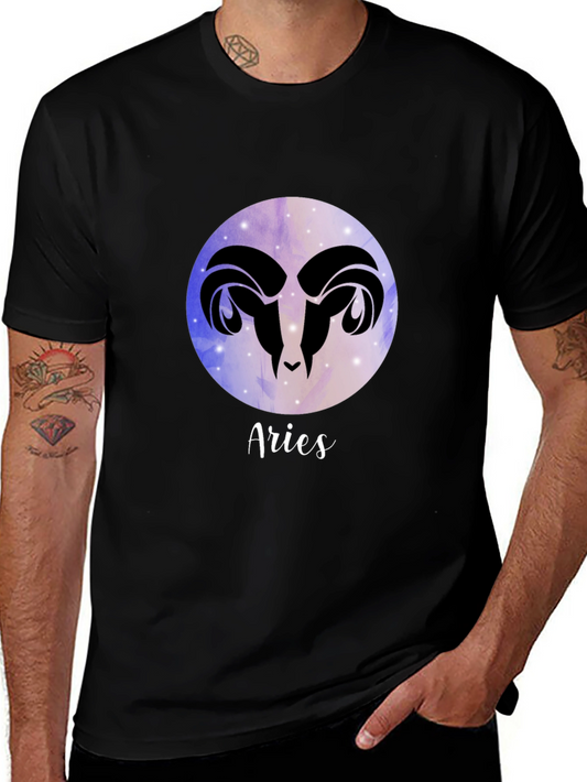 Aries Zodiac Black Graphic Tee