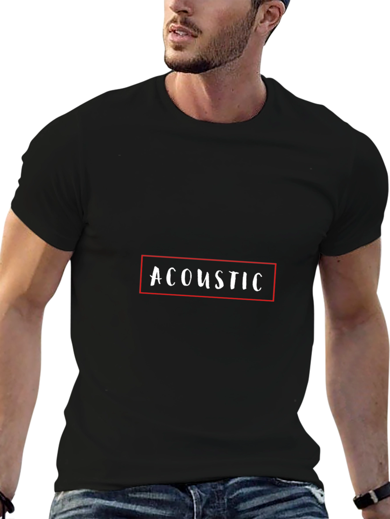Acoustic Graphic Tee - Soft Black Cotton