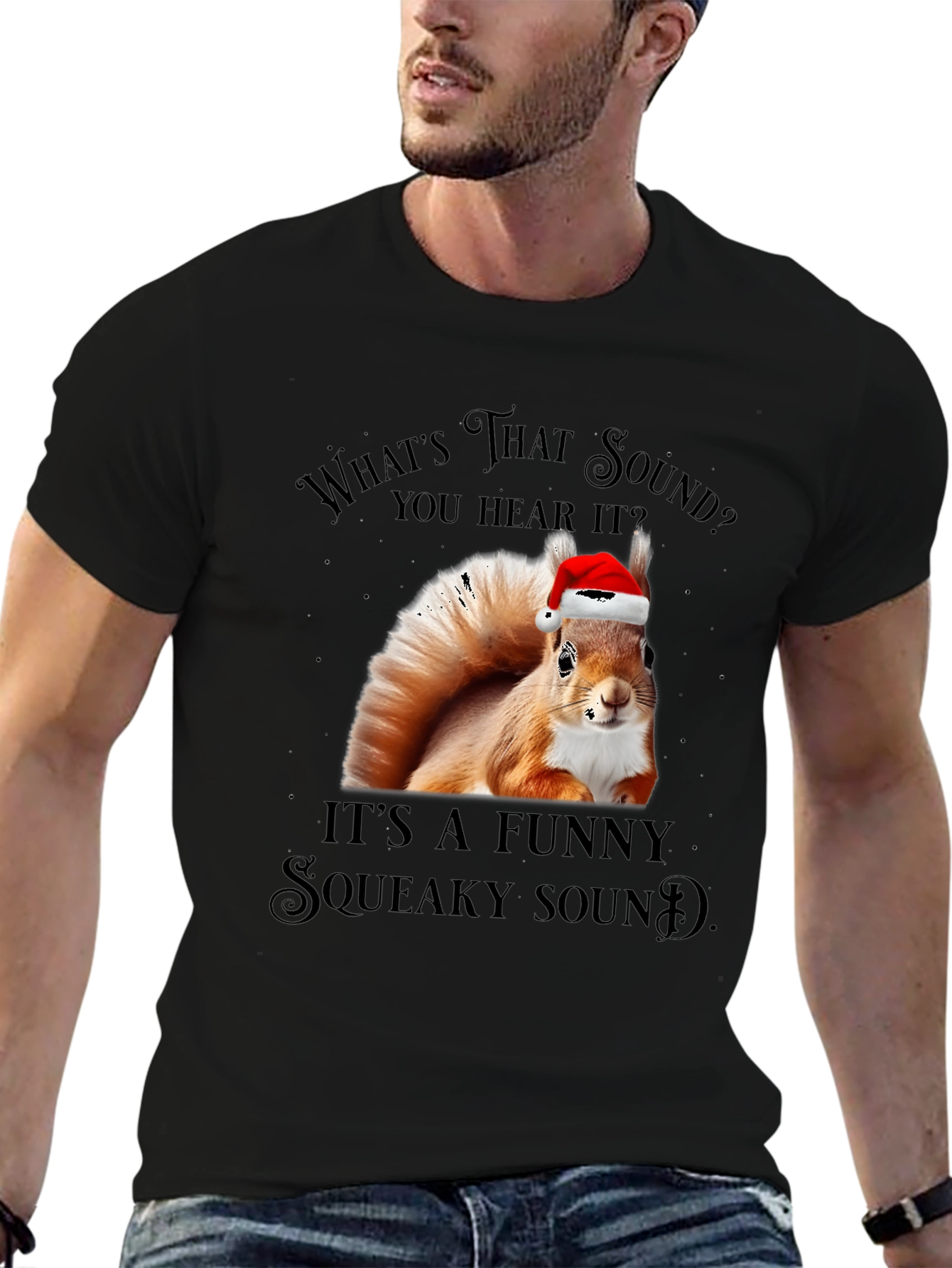 Funny Squirrel Squeaky Sound Christmas T-Shirt
