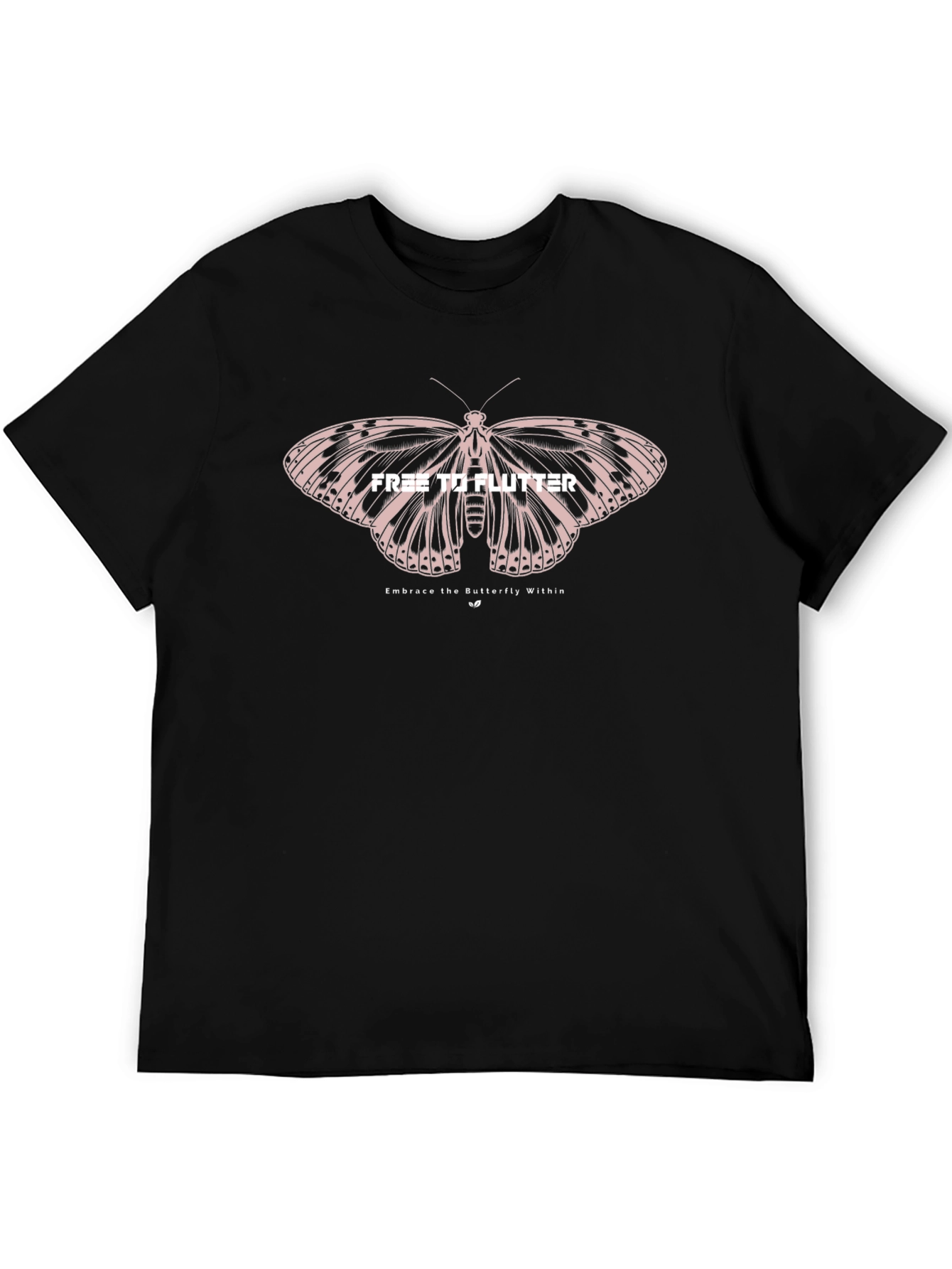 Free To Flutter Black Graphic T-Shirt