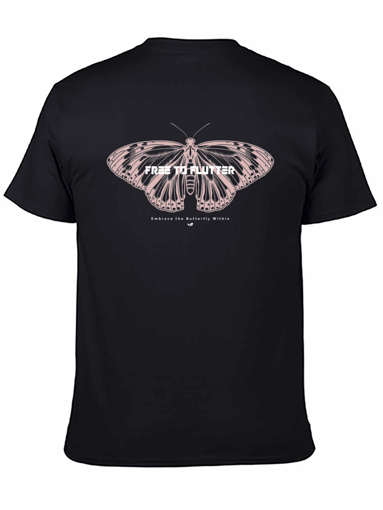 Free To Flutter Black Graphic T-Shirt