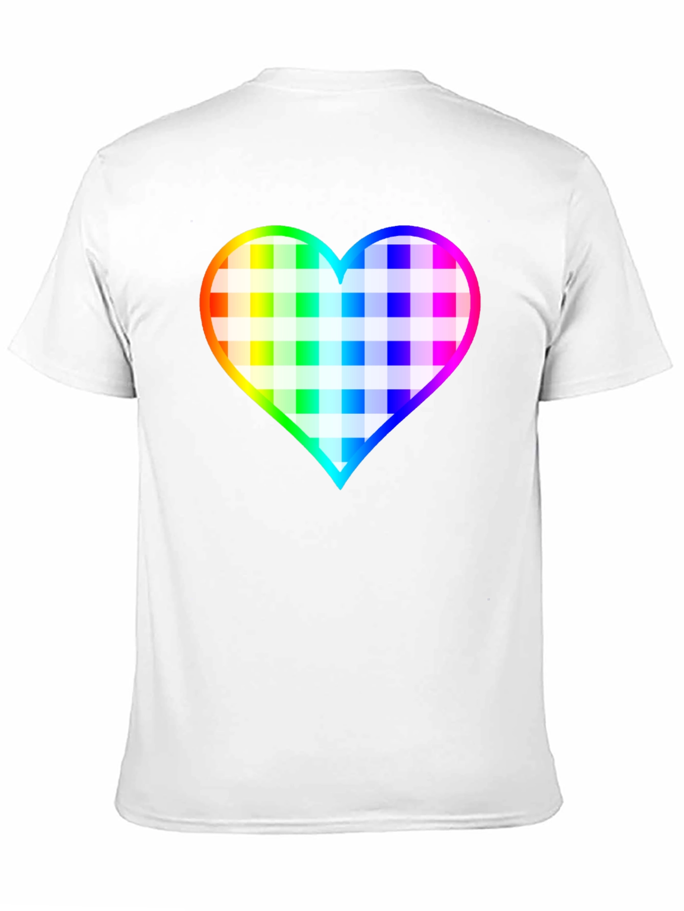 Rainbow Heart Plaid T-Shirt