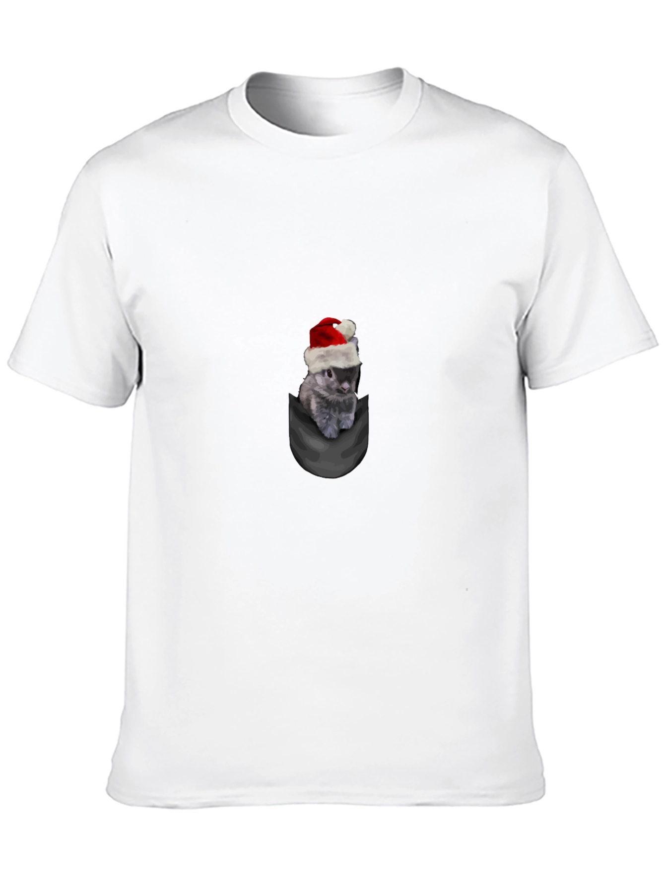Festive Pocket Bunny T-Shirt - Holiday Cheer!