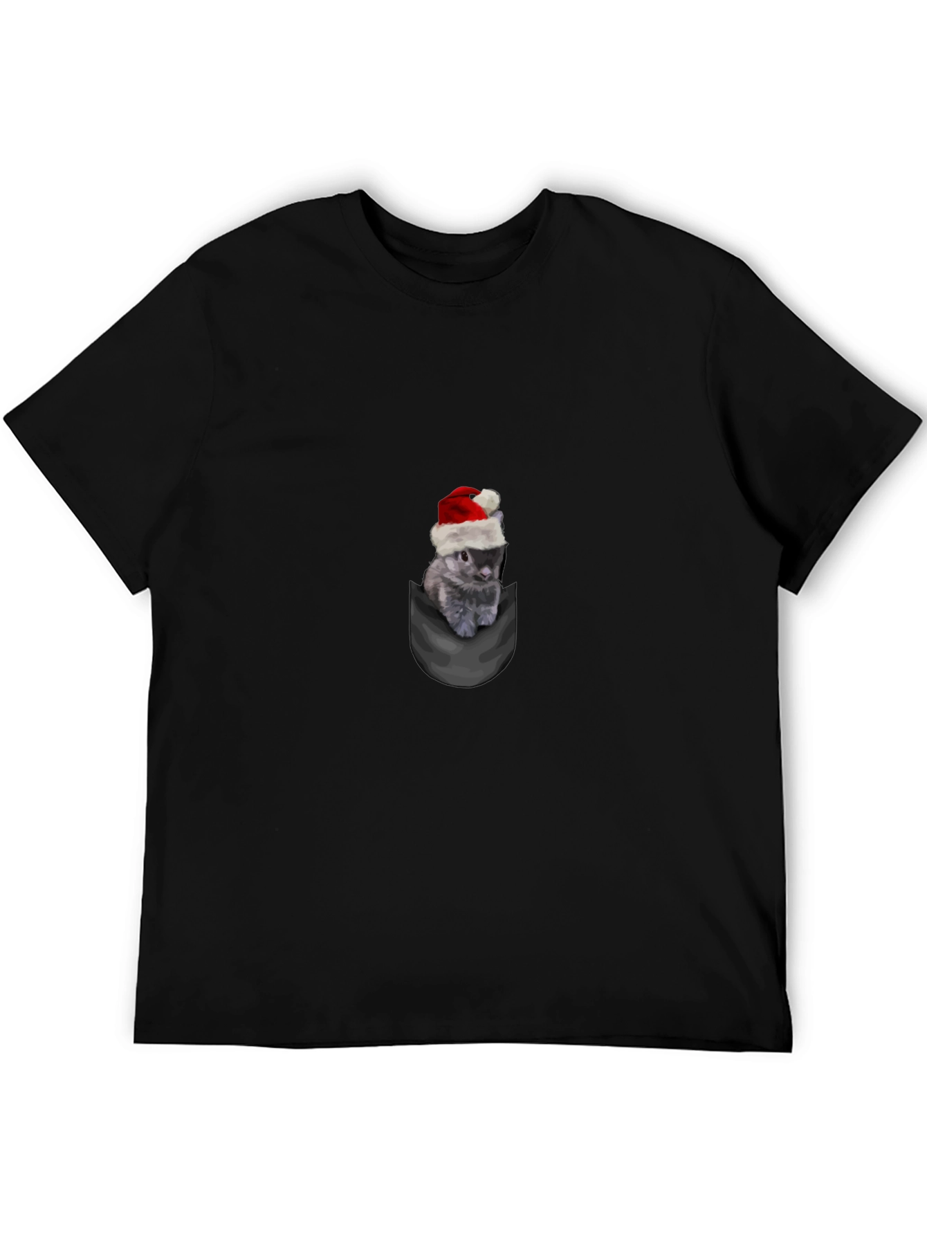 Festive Pocket Bunny T-Shirt - Holiday Cheer!