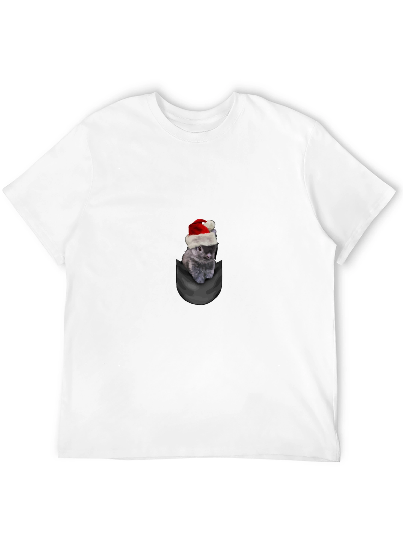 Festive Pocket Bunny T-Shirt - Holiday Cheer!