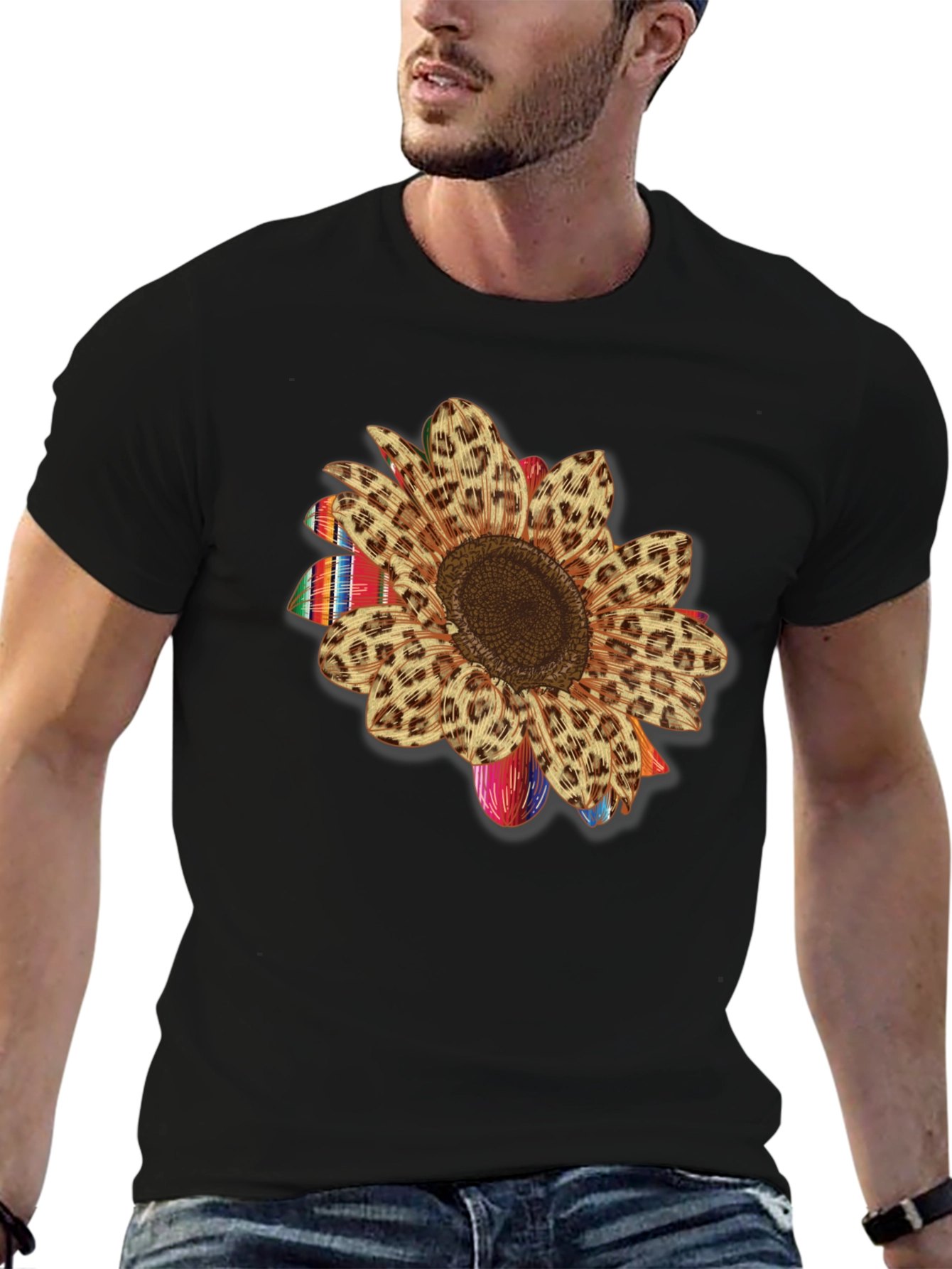 Sunflower Leopard Print Serape T-Shirt