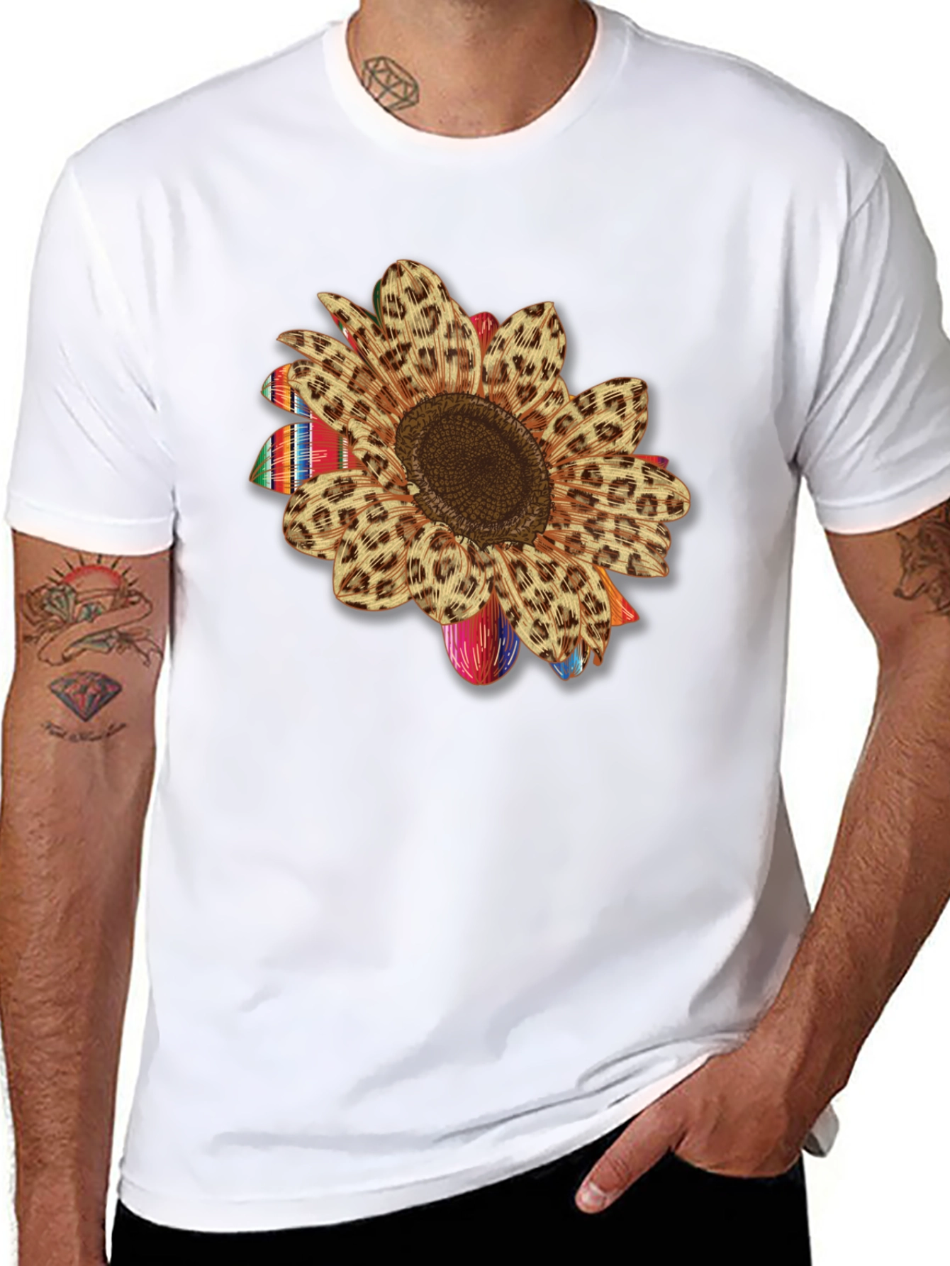 Sunflower Leopard Print Serape T-Shirt