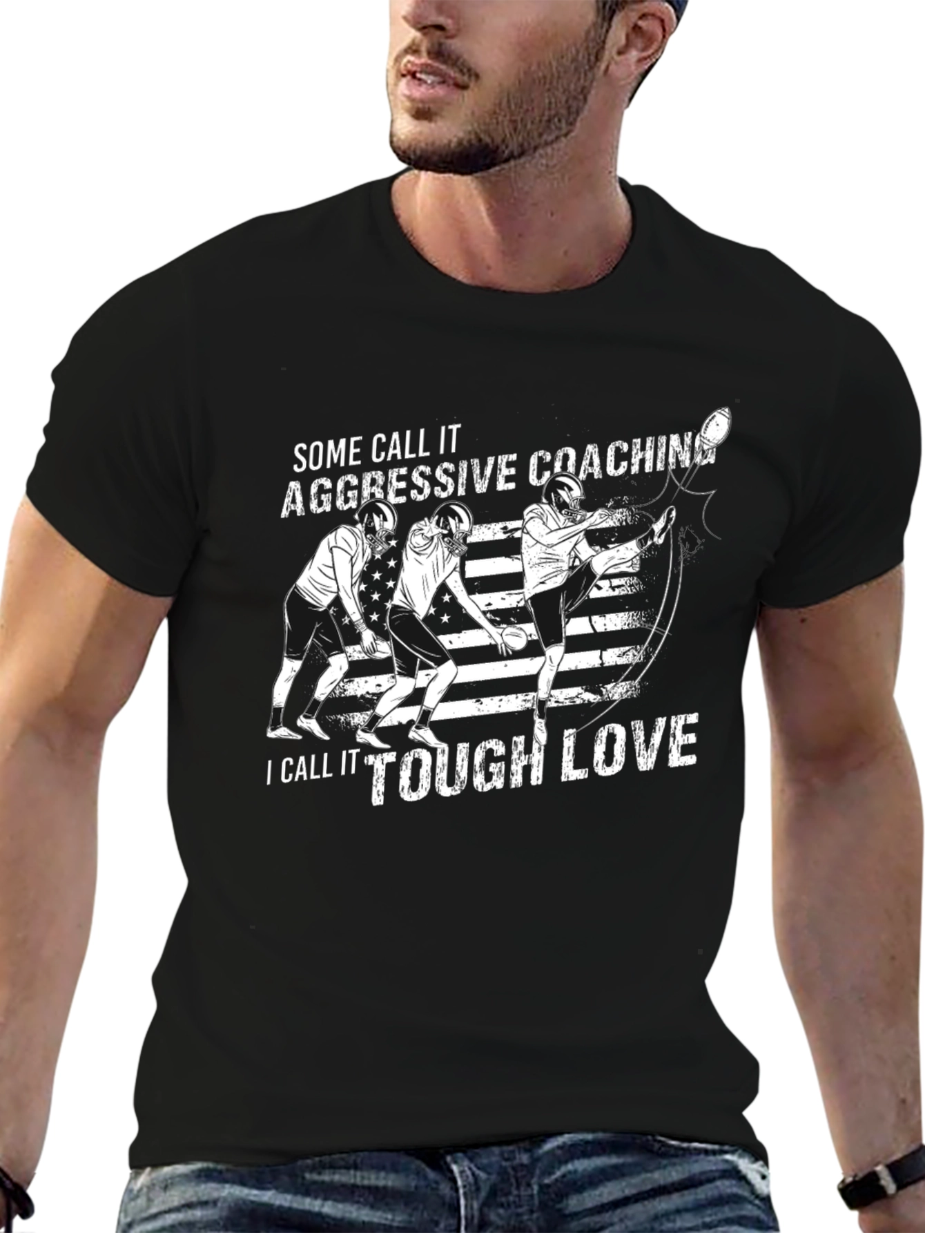 Aggressive Coaching Tough Love Football T-Shirt