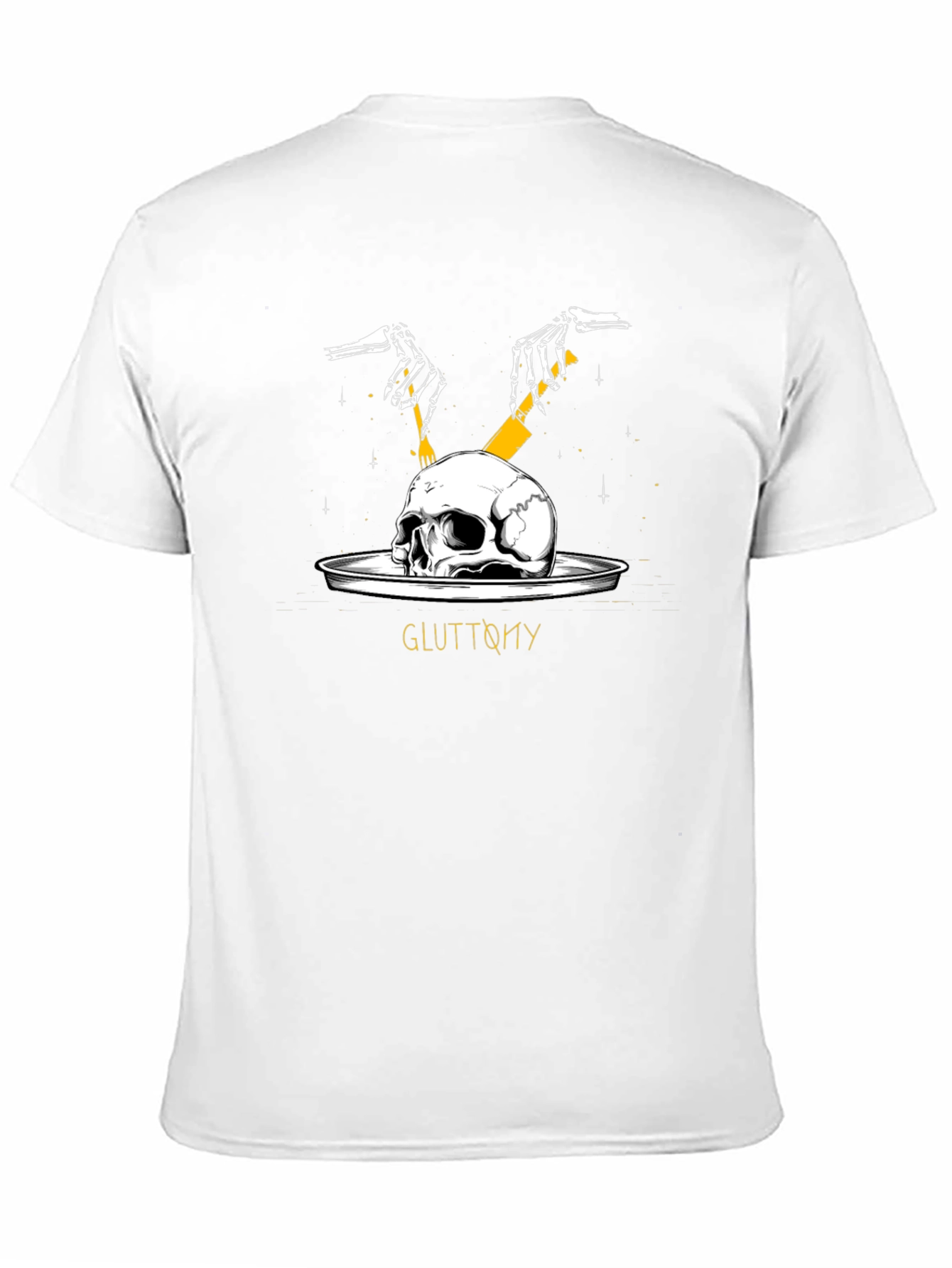 Gluttony Skull Graphic Tee - Dark Humor Shirt