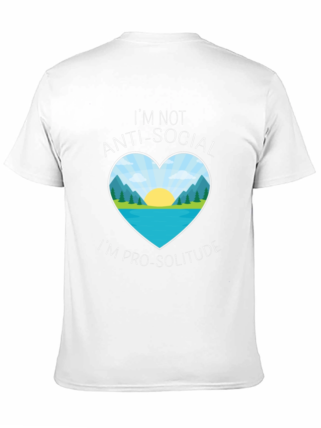 Anti-Social Pro-Solitude Heart Graphic Black T-Shirt