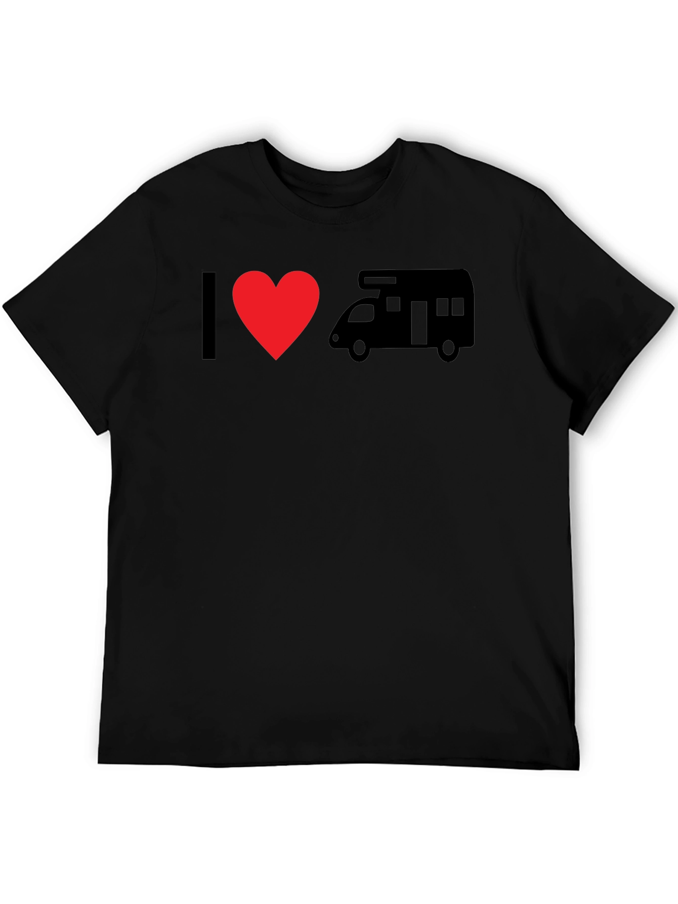 I Love RV Black T-Shirt - Camping Enthusiast Tee
