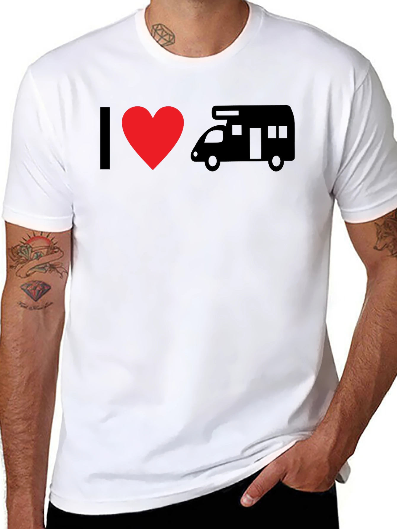 I Love RV Black T-Shirt - Camping Enthusiast Tee