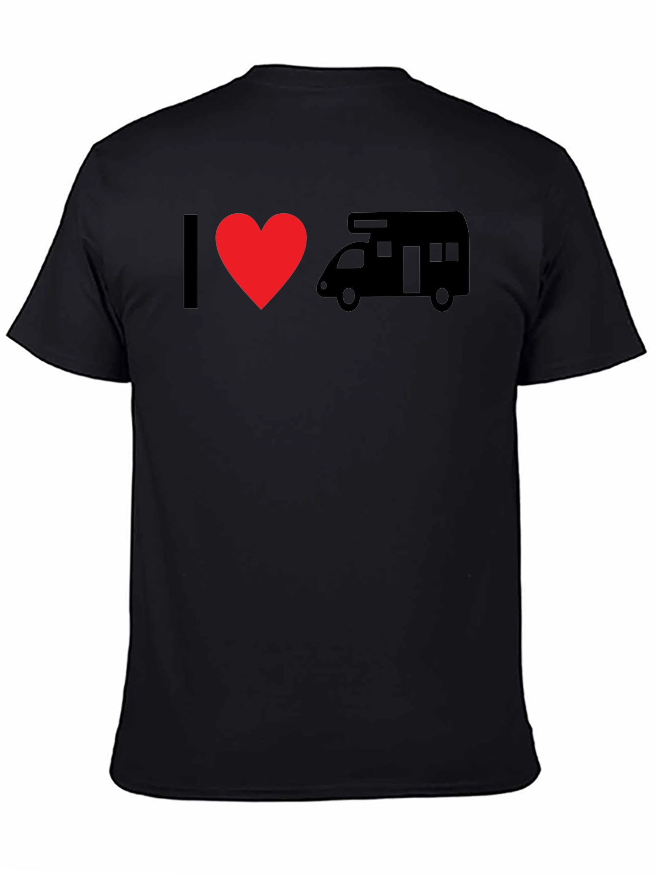 I Love RV Black T-Shirt - Camping Enthusiast Tee