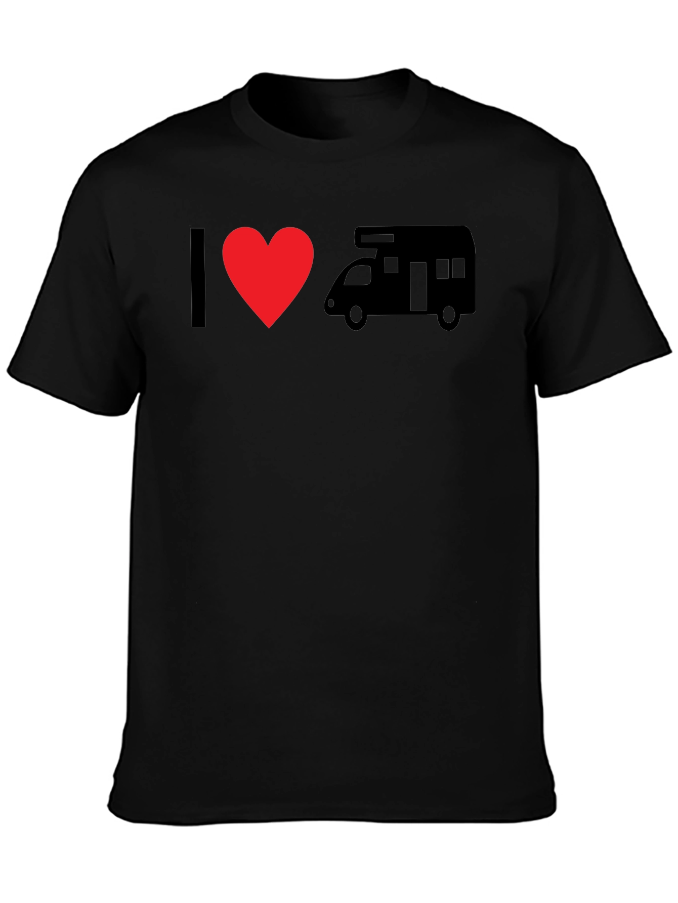 I Love RV Black T-Shirt - Camping Enthusiast Tee