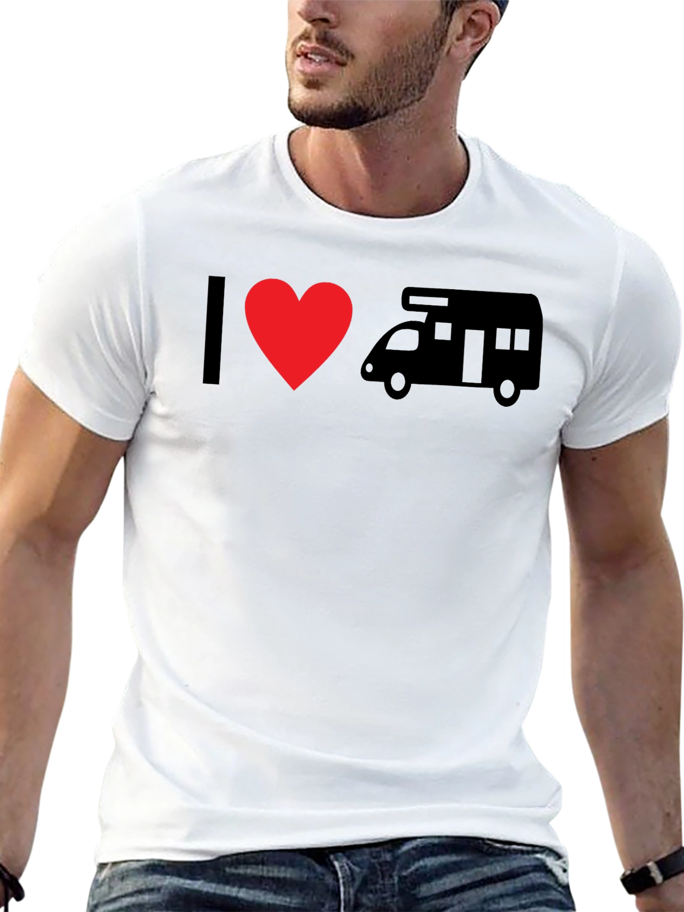 I Love RV Black T-Shirt - Camping Enthusiast Tee