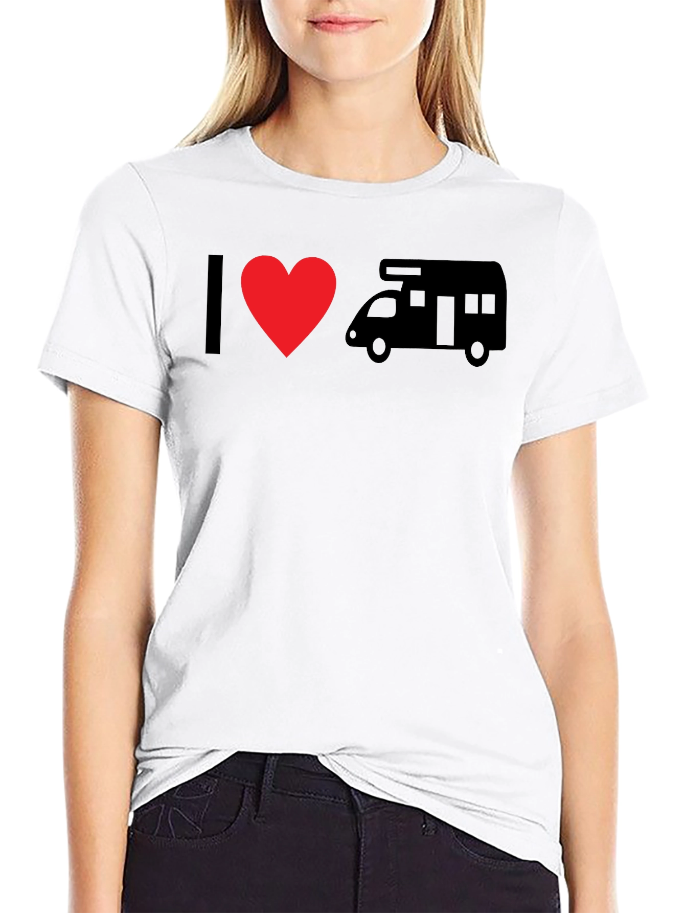 I Love RV Black T-Shirt - Camping Enthusiast Tee