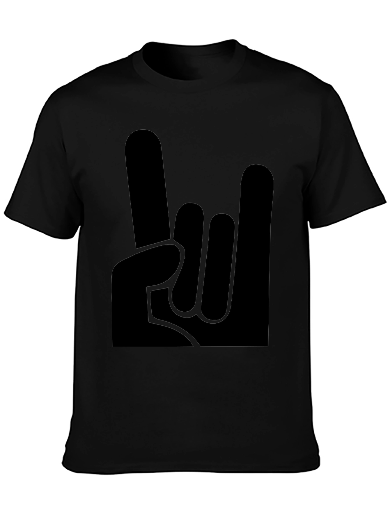 Rock On Hand Graphic Black T-Shirt