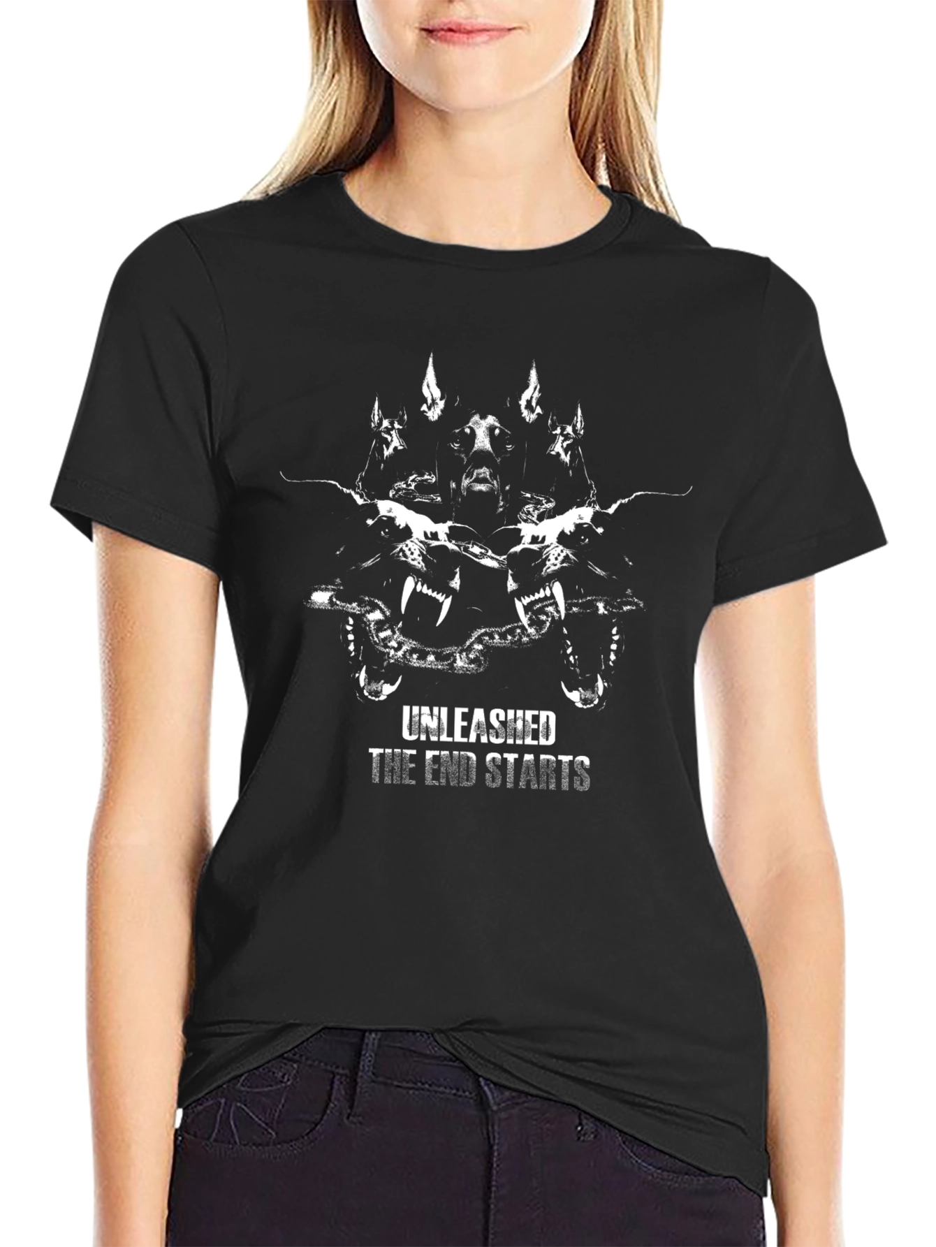 Unleashed Graphic T-Shirt - Dobermans & Chain