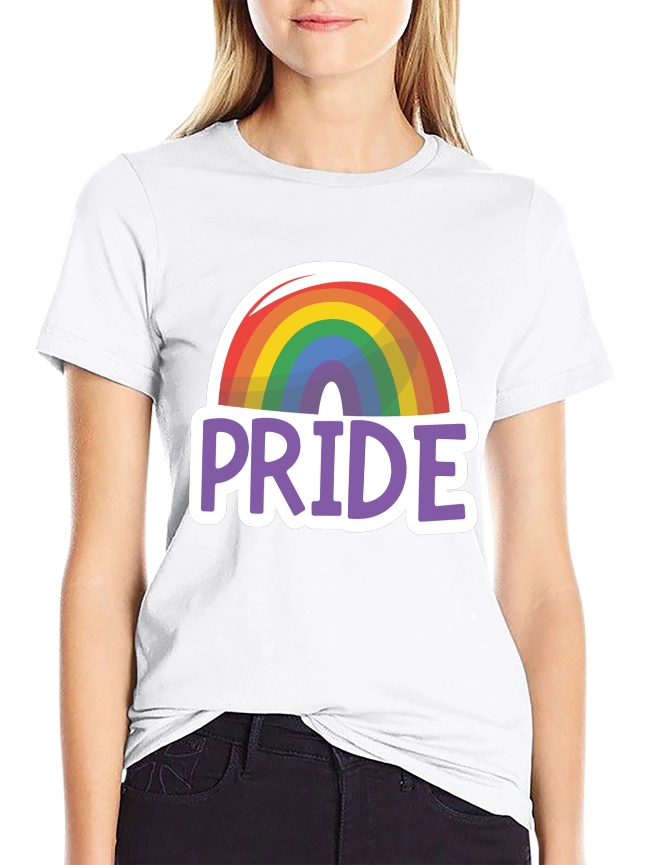 Pride Rainbow Graphic Tee - Black