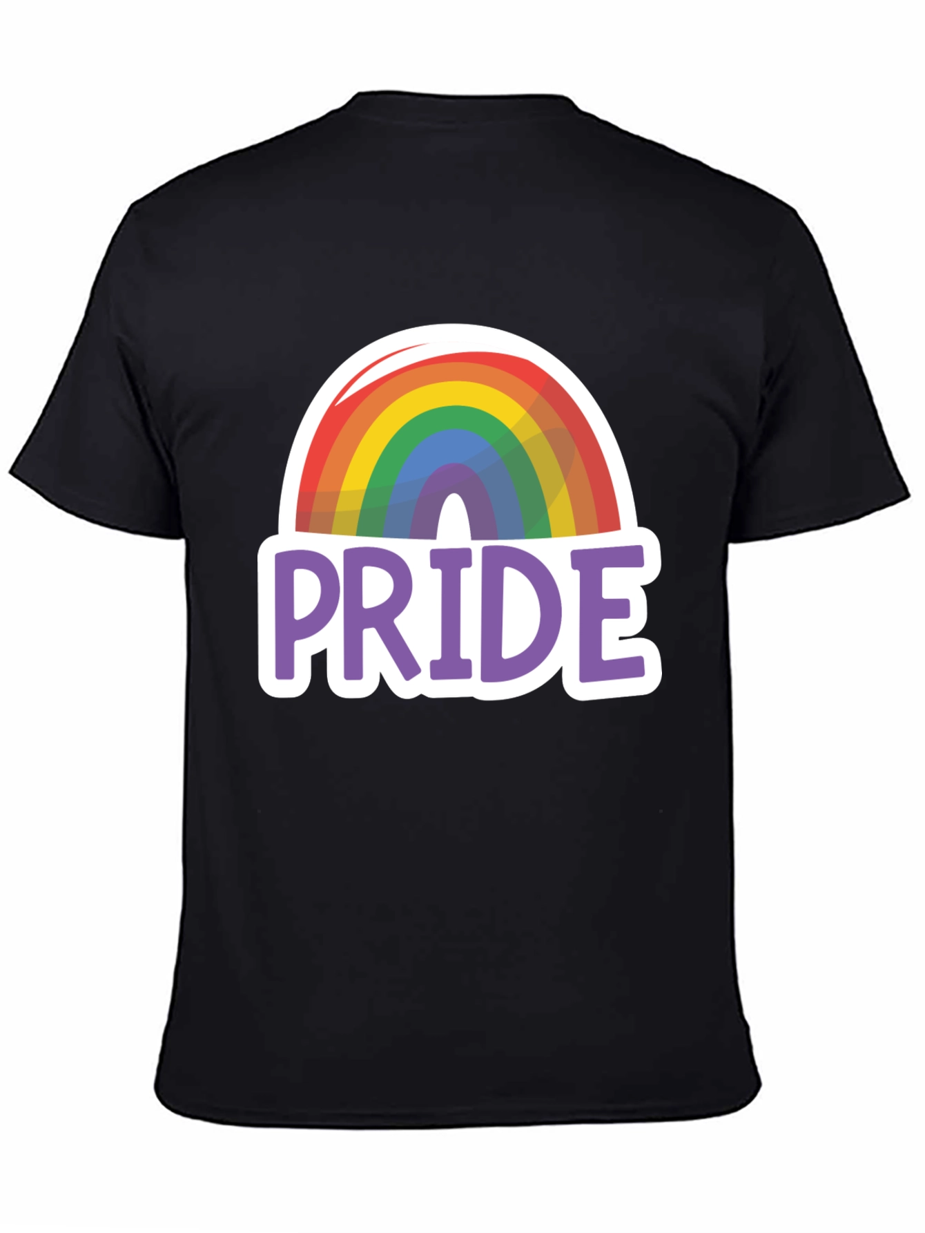 Pride Rainbow Graphic Tee - Black
