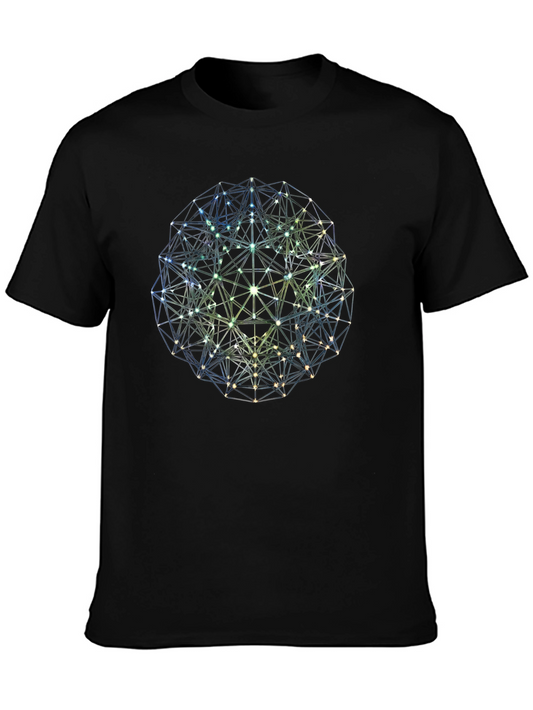 Geometric Sphere Graphic Tee - Modern Design