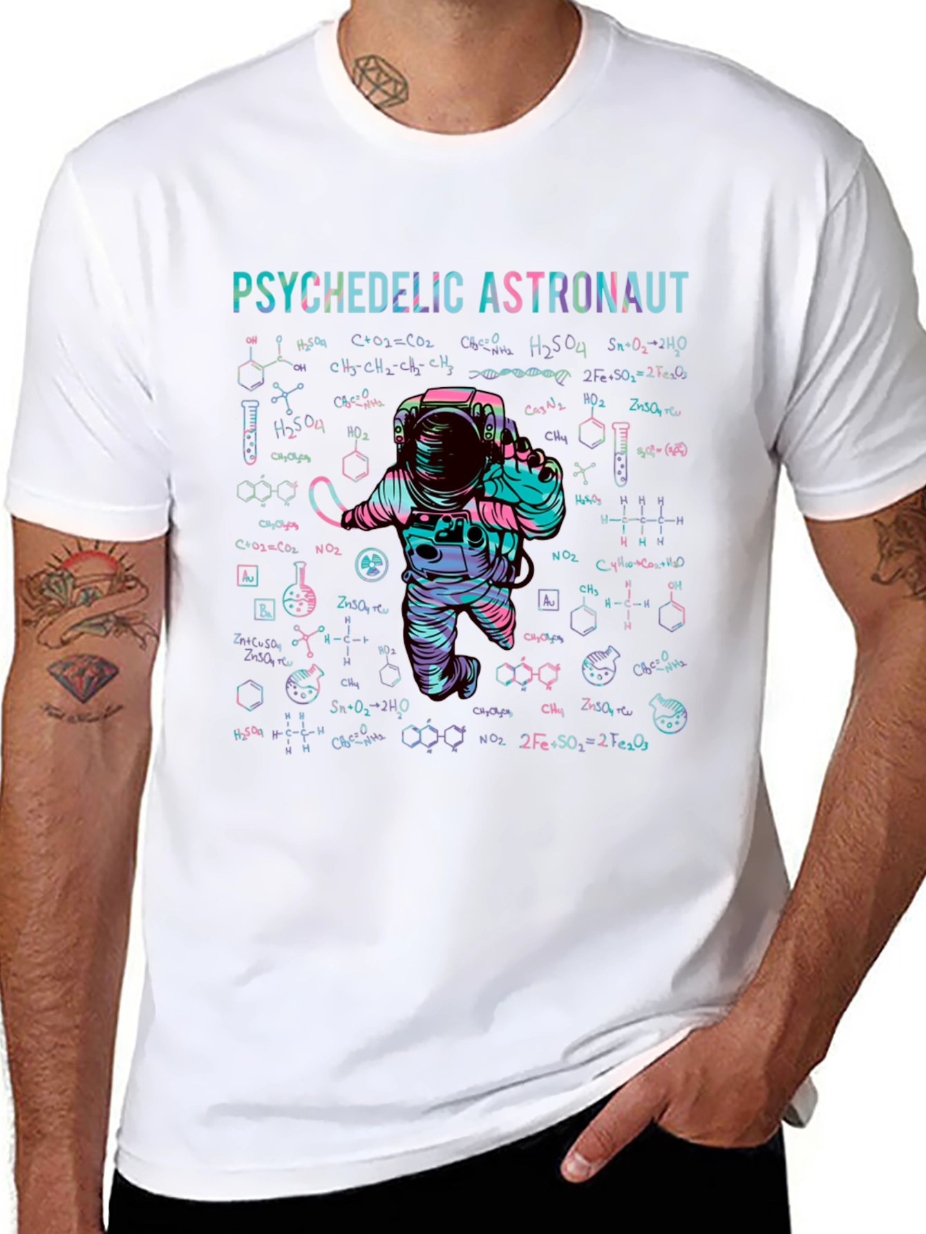 Psychedelic Astronaut Graphic T-Shirt - Science & Space Tee