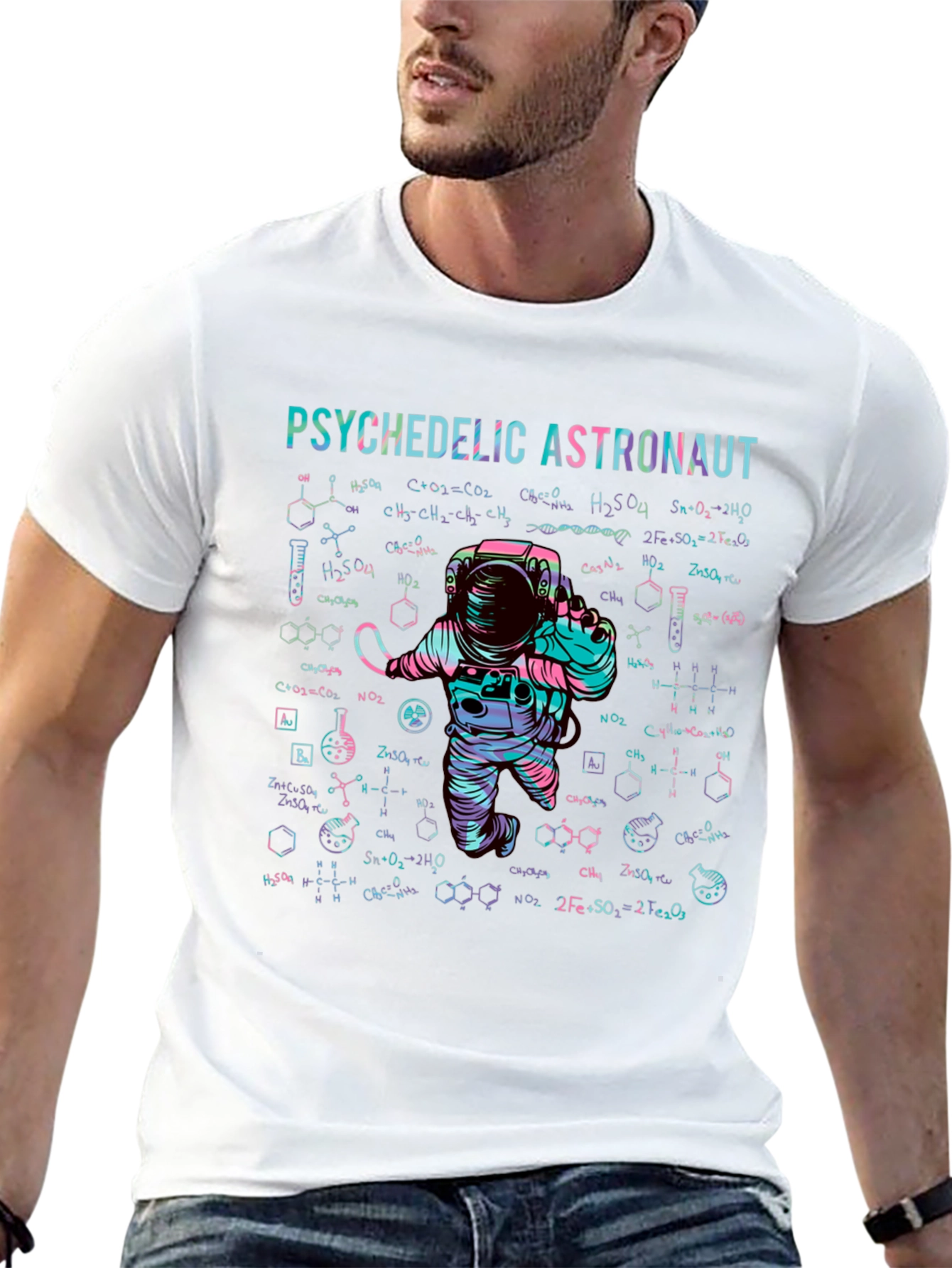Psychedelic Astronaut Graphic T-Shirt - Science & Space Tee