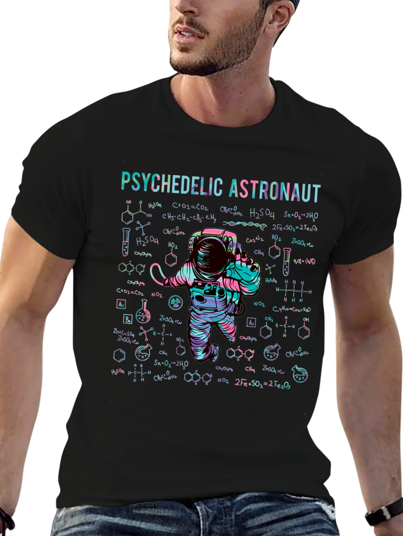 Psychedelic Astronaut Graphic T-Shirt - Science & Space Tee