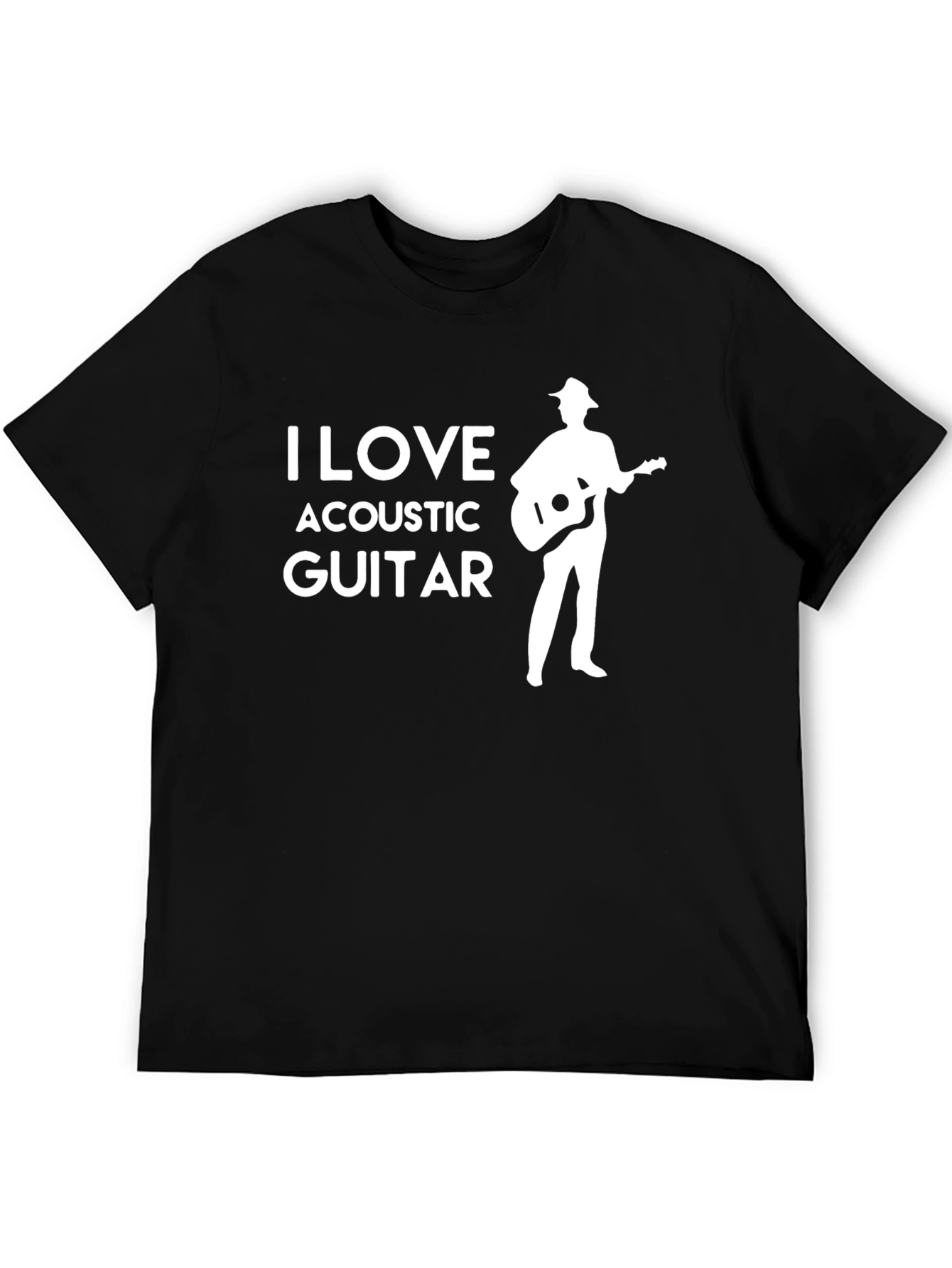 I Love Acoustic Guitar T-Shirt - Musician Apparel