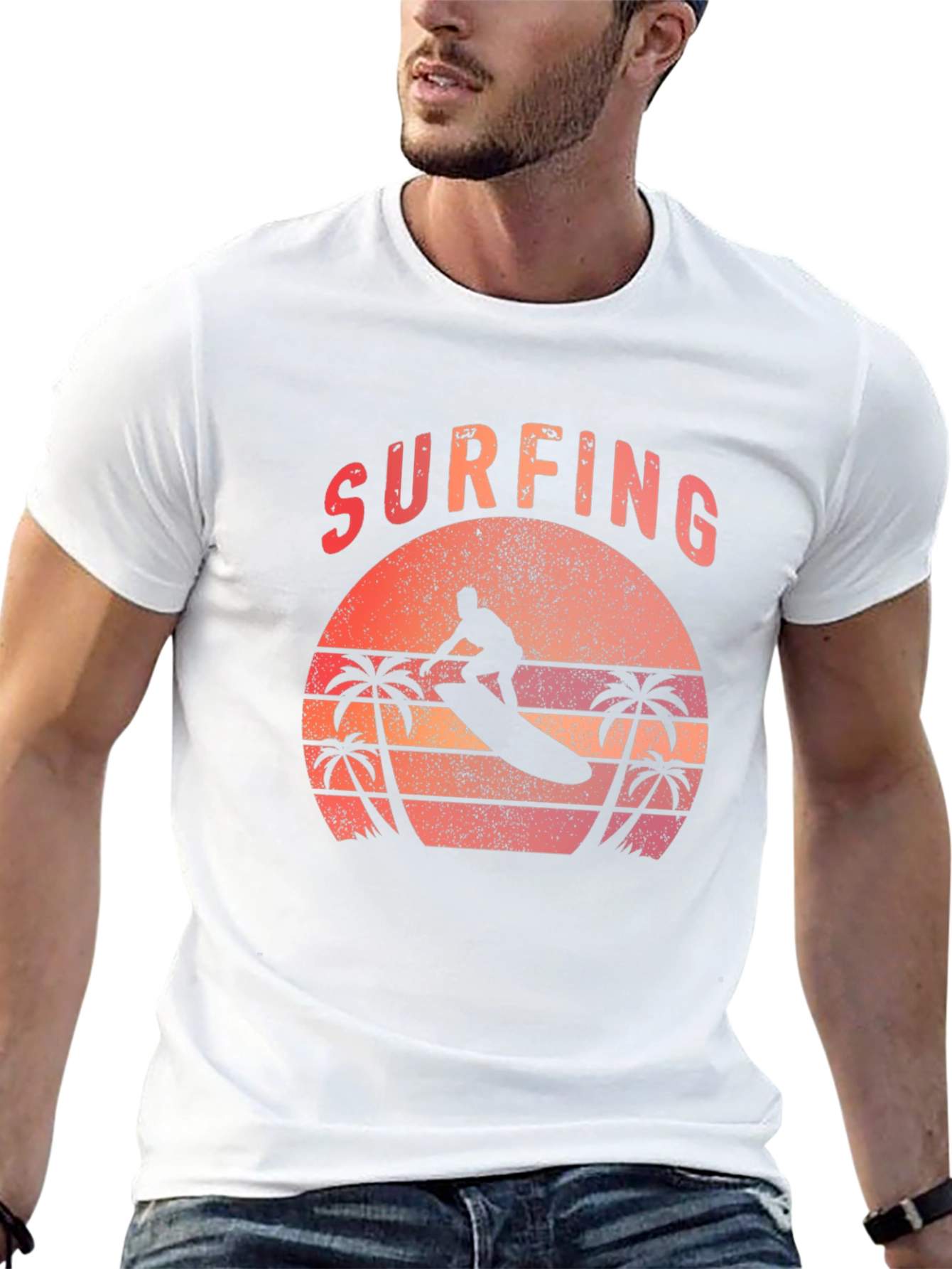 Surfing Sunset T-Shirt - Retro Beach Style