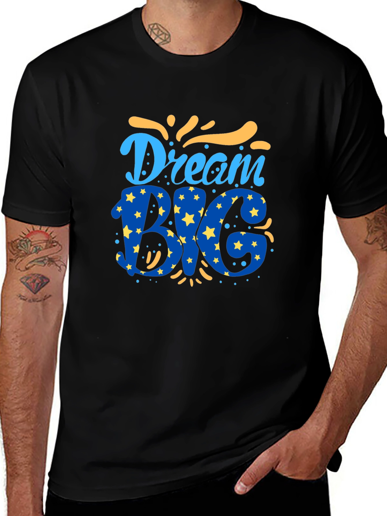Dream Big Graphic Tee - Black Cotton Blend