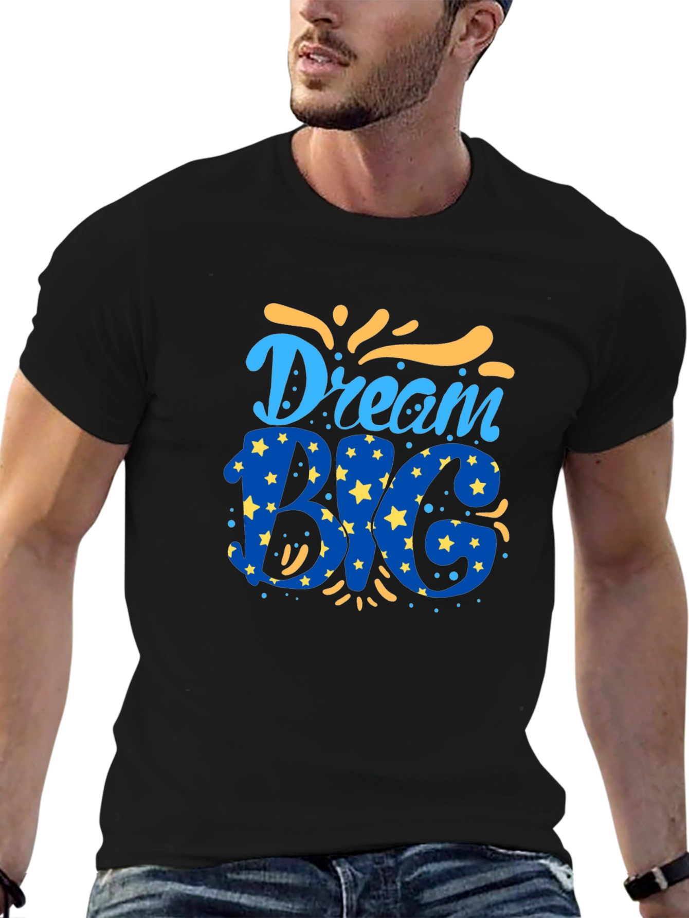 Dream Big Graphic Tee - Black Cotton Blend