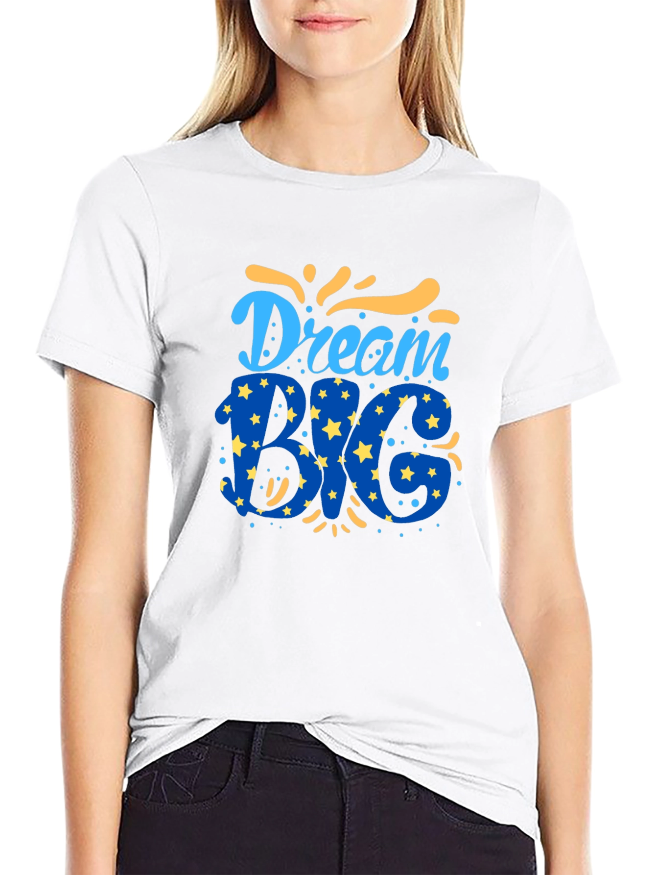 Dream Big Graphic Tee - Black Cotton Blend