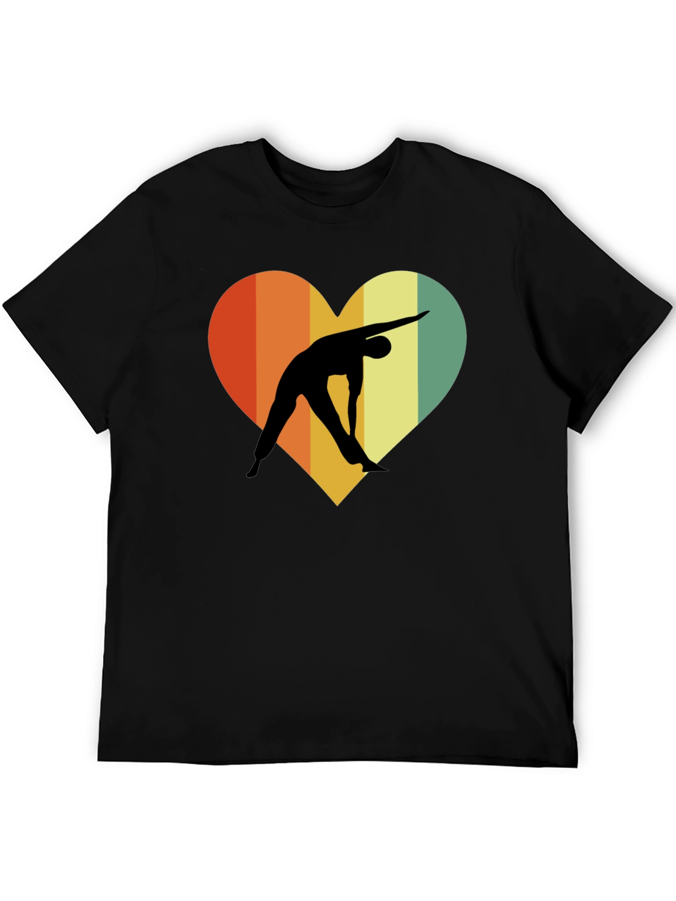 Yoga Heart Graphic T-Shirt - Unisex Black Tee