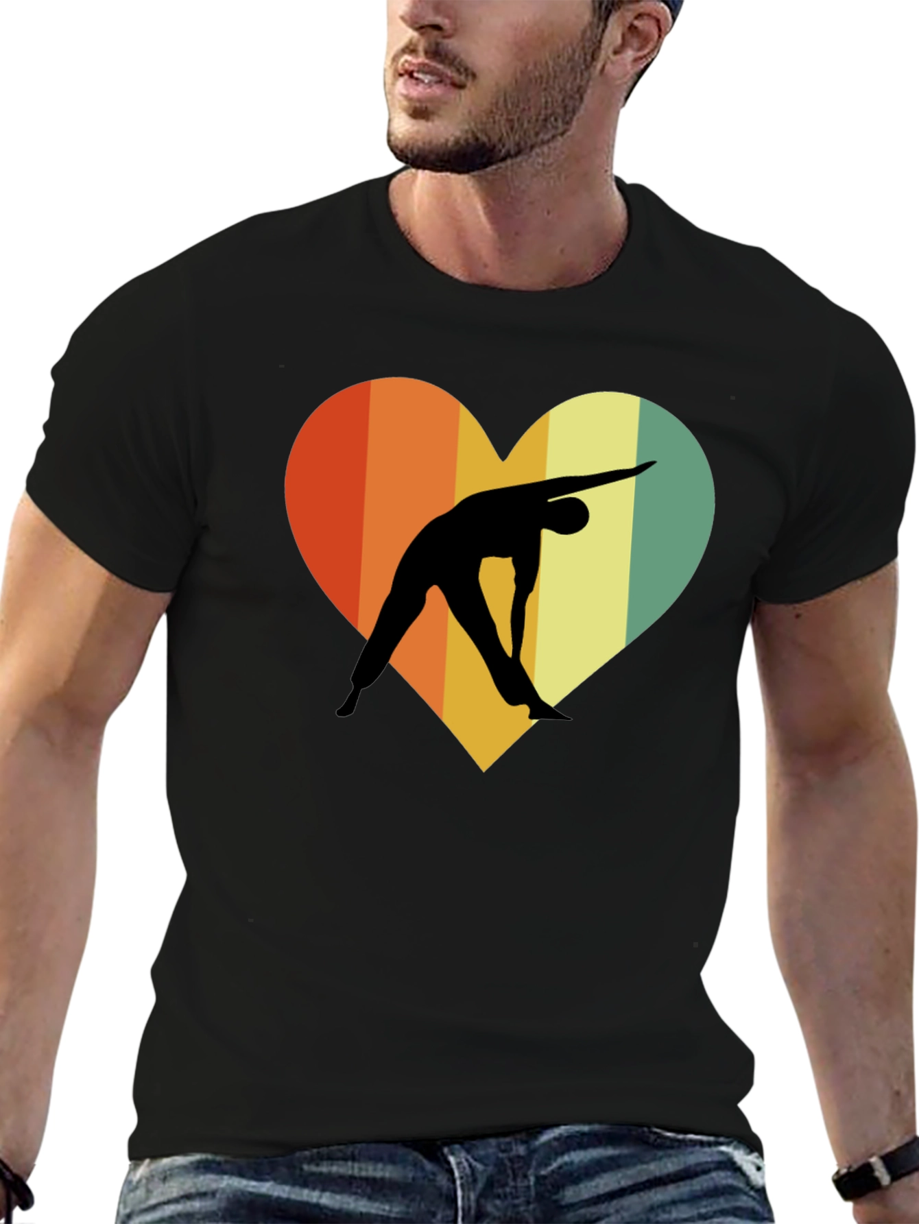 Yoga Heart Graphic T-Shirt - Unisex Black Tee