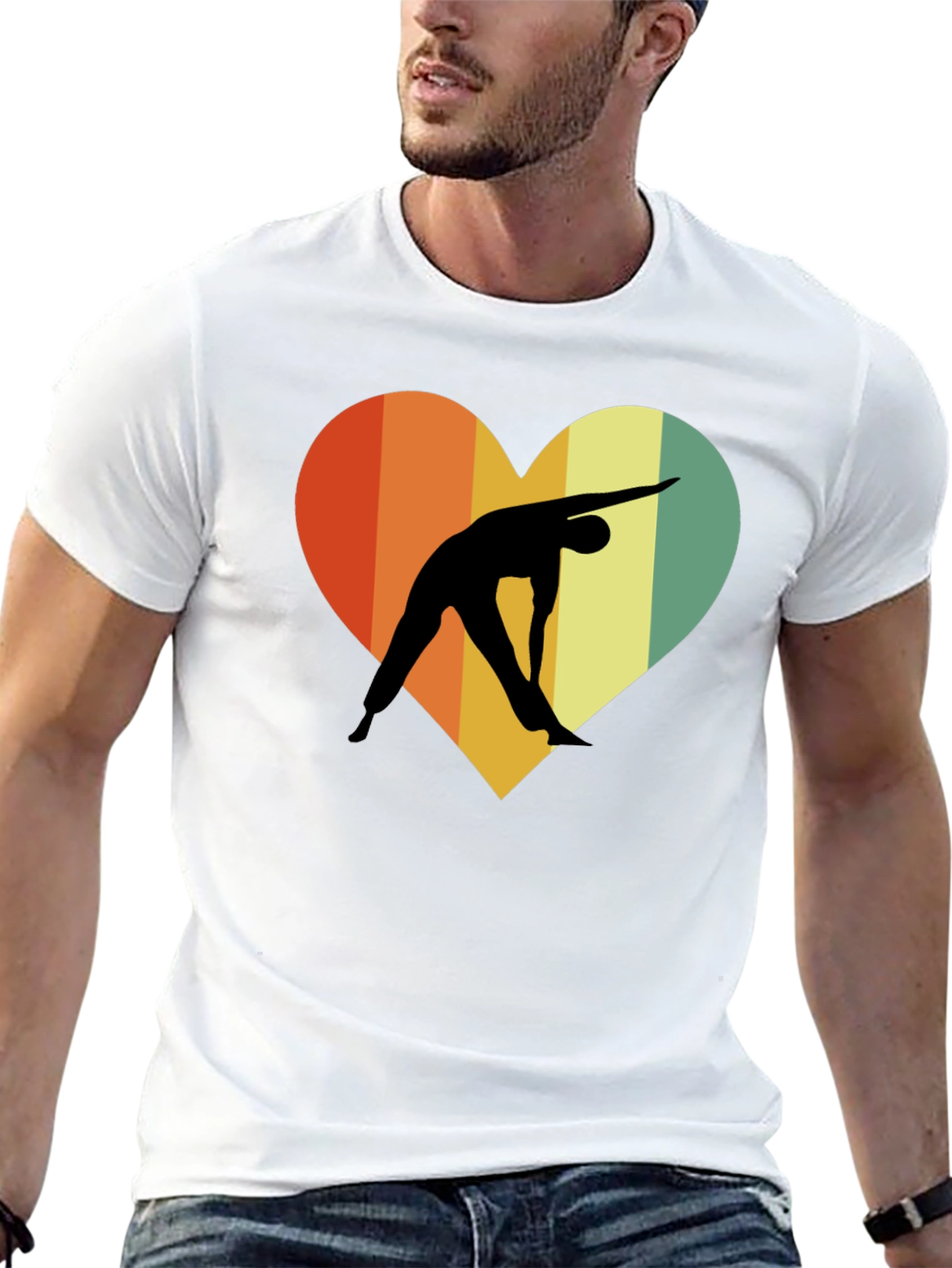 Yoga Heart Graphic T-Shirt - Unisex Black Tee