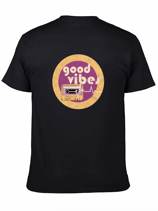 Good Vibes Cassette Tape Graphic Tee - Retro Style