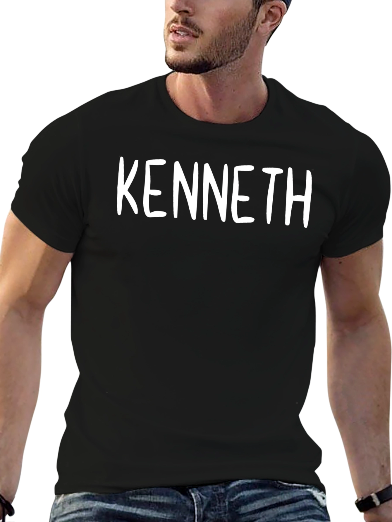 Kenneth Black T-Shirt - Personalized Name Tee