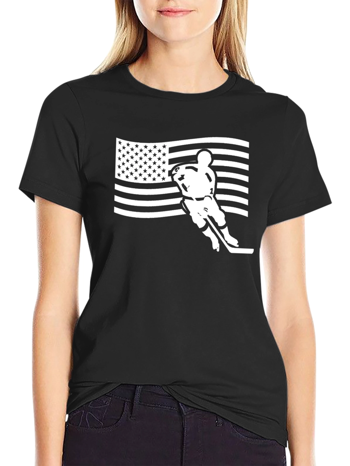 Hockey USA Flag Graphic T-Shirt