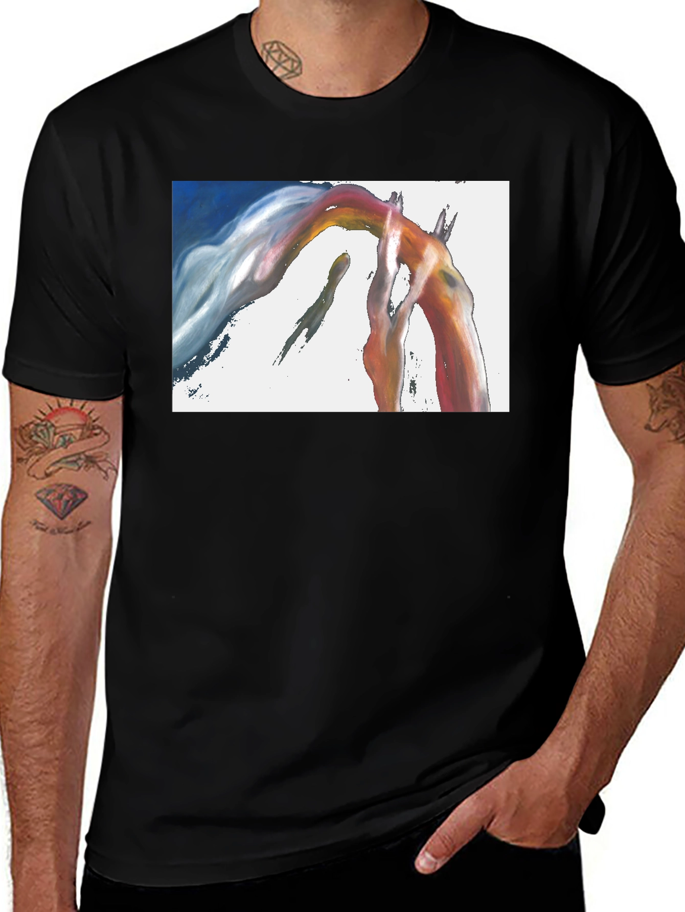 Abstract Arch Graphic Black T-Shirt
