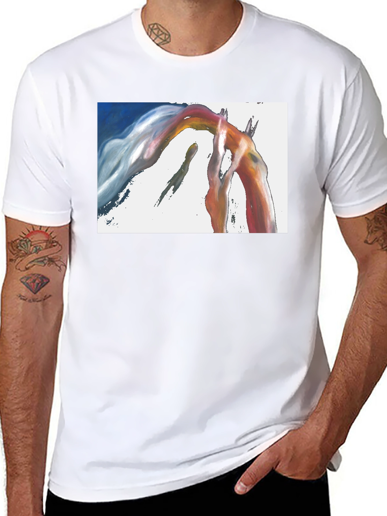 Abstract Arch Graphic Black T-Shirt