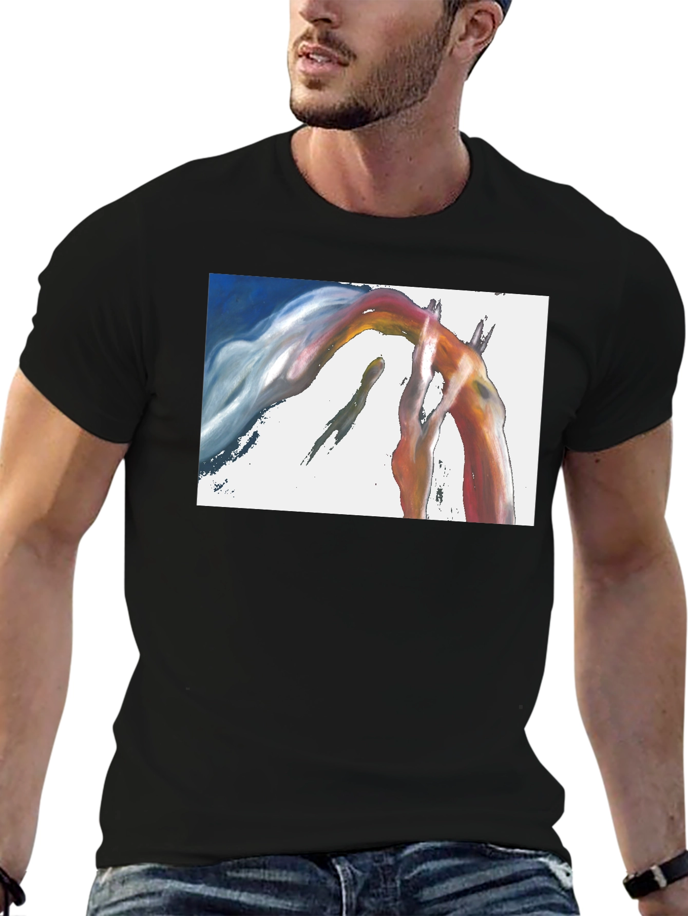 Abstract Arch Graphic Black T-Shirt