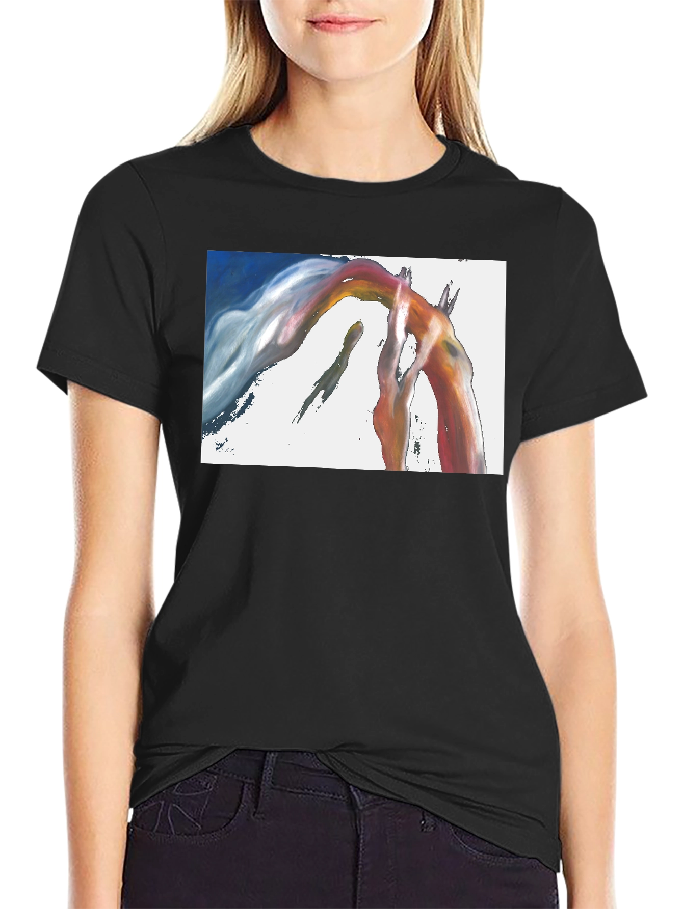 Abstract Arch Graphic Black T-Shirt