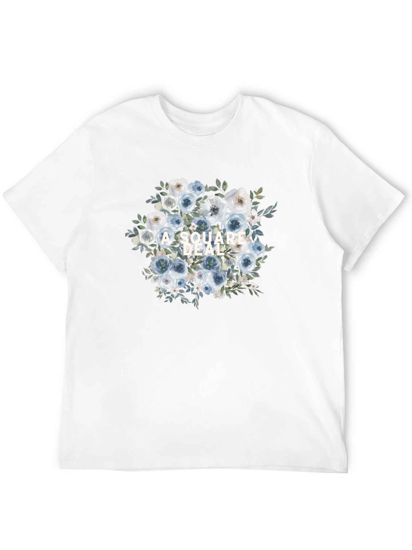 Floral Square Deal Black T-Shirt